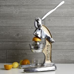 NEW POTTERY BARN VERVE CULTURE Counter Small Citrus Juicer Aluminum Silver Gold